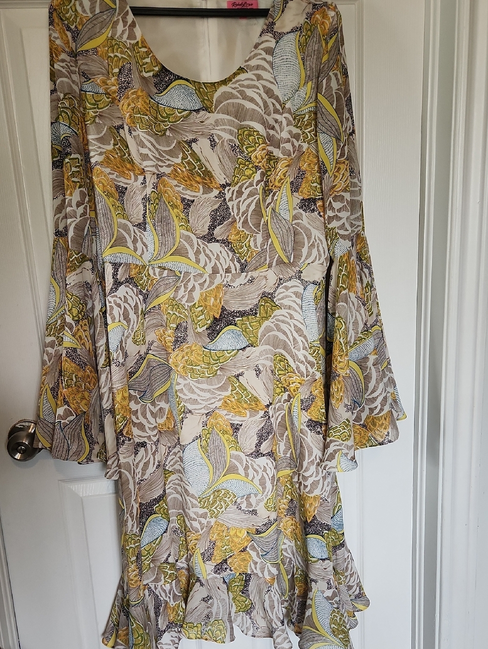 Rebel Love  Floral Print Bell-Sleeve Dress Sz XL